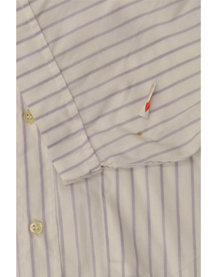 Valentino Hombre Camisa De Manga Corta De Algodón A Rayas Blanca Mediana