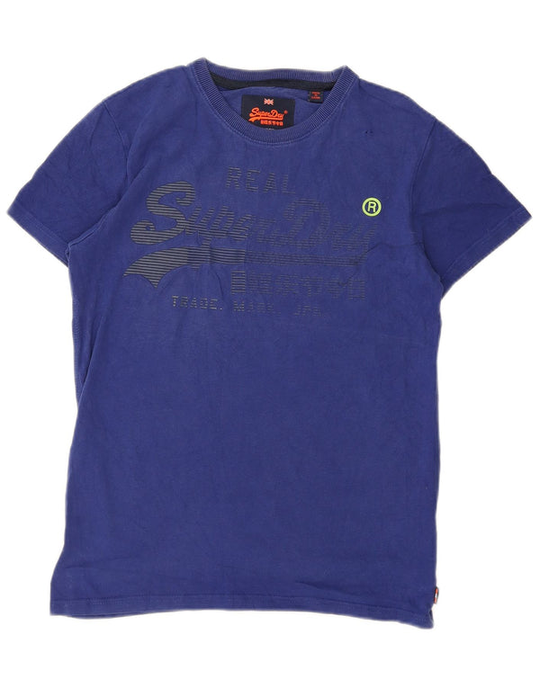 Superdry Camiseta con gráfico gráfico para hombre, talla pequeña, algodón azul