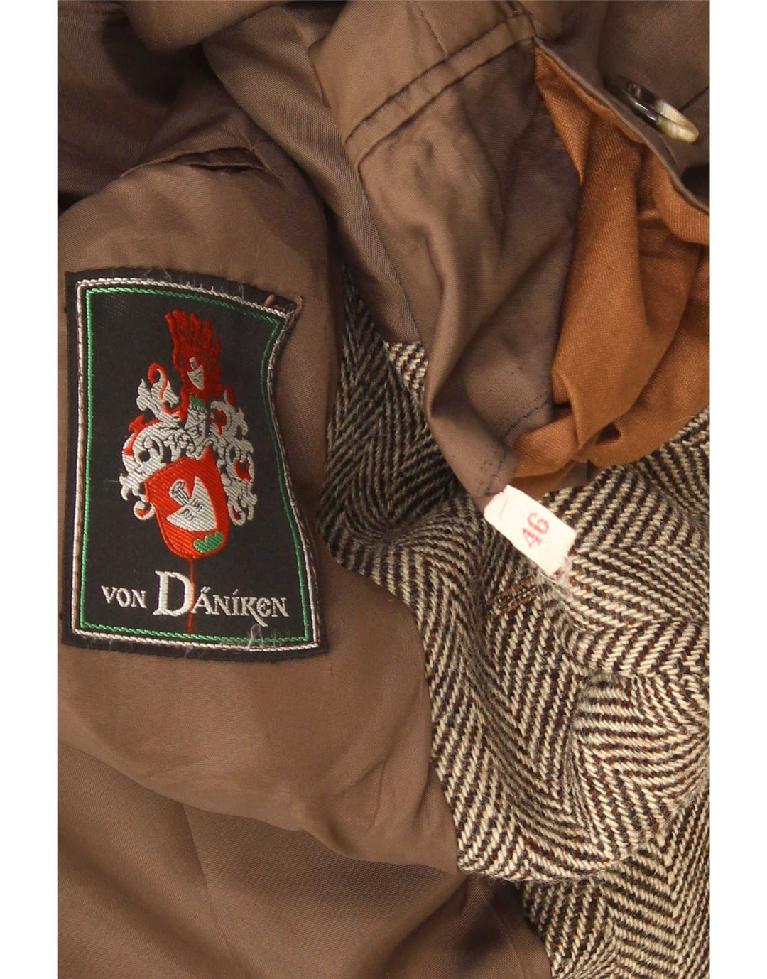 Vintage hombres 2 botones Blazer chaqueta IT 46 pequeña espiga marrón