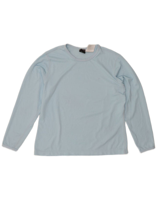 NIKE Mujer Dri Fit Top Manga Larga US 12/14 Grande Poliéster Azul