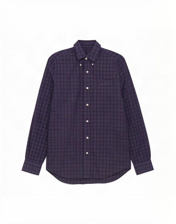 Camisa Nautica Hombre Small Azul Marino Cuadros Algodón