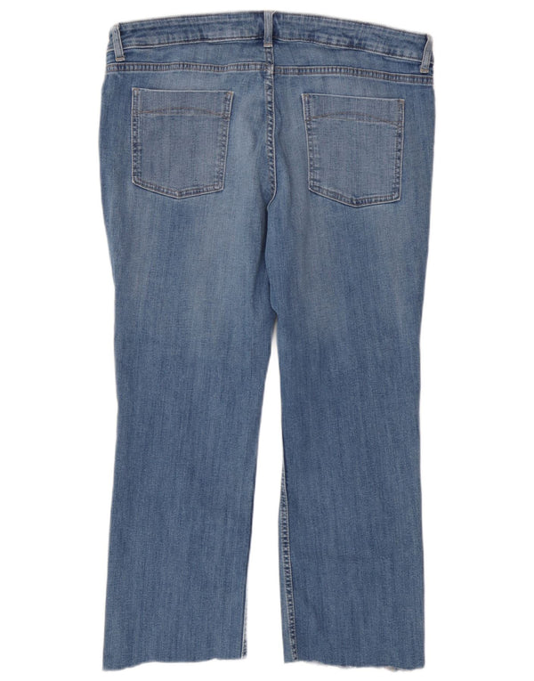 Marks & Spencer Jeans Indigo Crop Slim Bootcut para Mujer UK 18 XL W38 L25 Azul