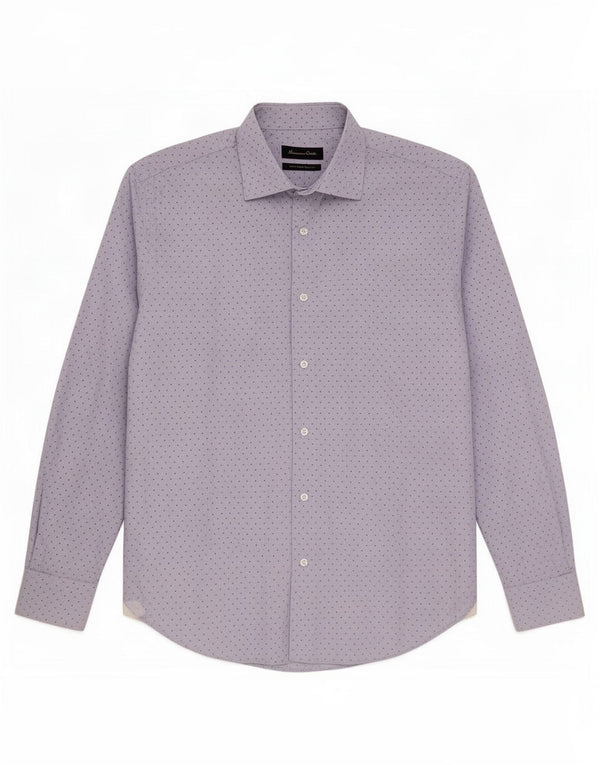 Camisa Massimo Dutti Hombre Azul Medio Moteado