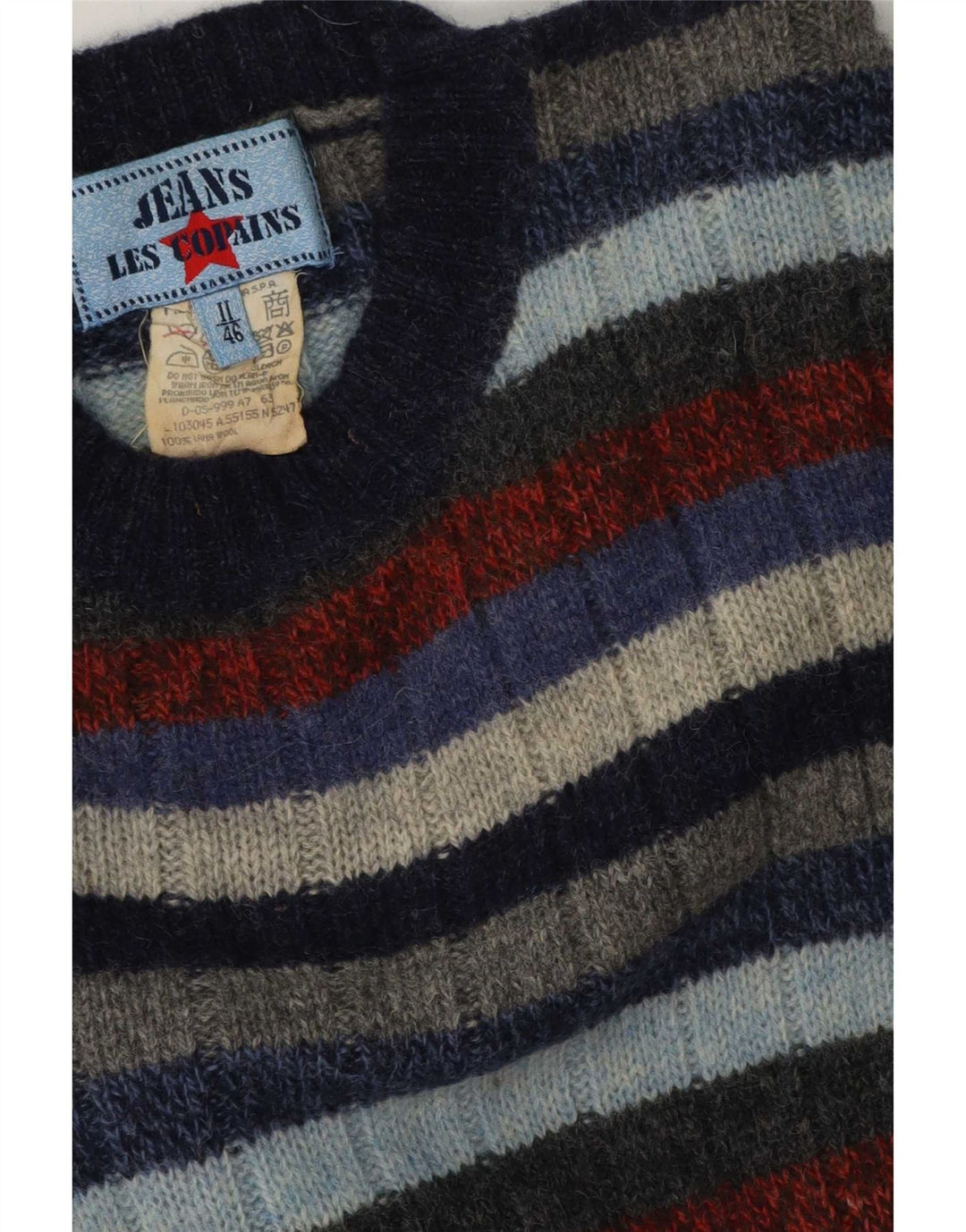 Les Copains Jersey De Cuello Redondo Para Hombre IT 46 Small Multicolor Rayas
