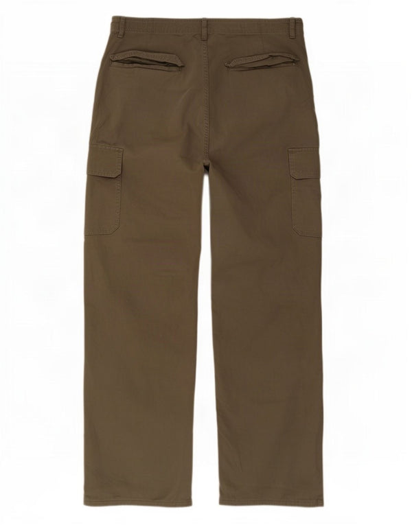 Zara Mujer Pantalón Cargo Recto EU 40 Medium W30 L30 Algodón Caqui