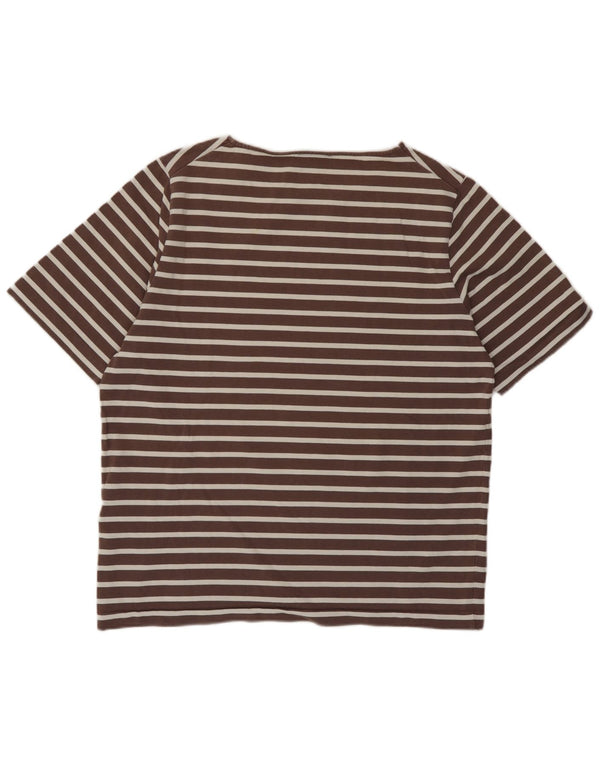 Cos Camiseta para mujer Top UK 14 Algodón a rayas marrón medio
