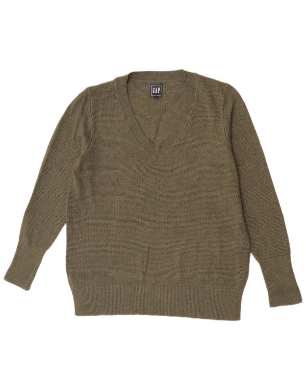 Gap Jersey con Cuello en V para Mujer UK 46 Large Nylon Caqui