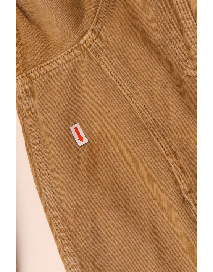 Zara Mujer Chaqueta Vaquera Extragrande UK 40 XL Algodón Marrón