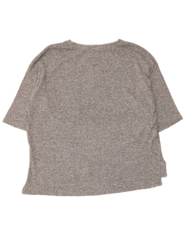 Zara Mujer Trafaluc Top Extragrande Manga 3/4 UK 44 Gris Medio Moteado