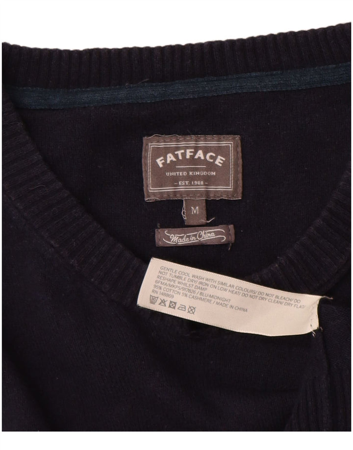 Jersey con cuello en V para hombre de Fat Face Algodón azul marino medio
