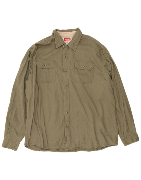 Camisa Wrangler Hombre XL Algodón Caqui