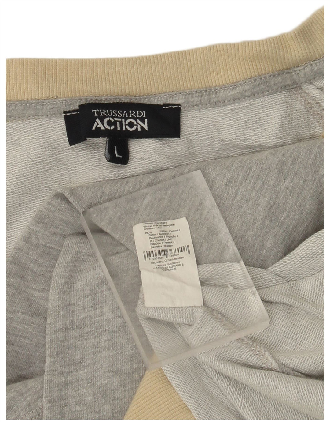 TRUSSARDI Sudadera estampada para niña, jersey, 9-10 años, grande, gris, algodón