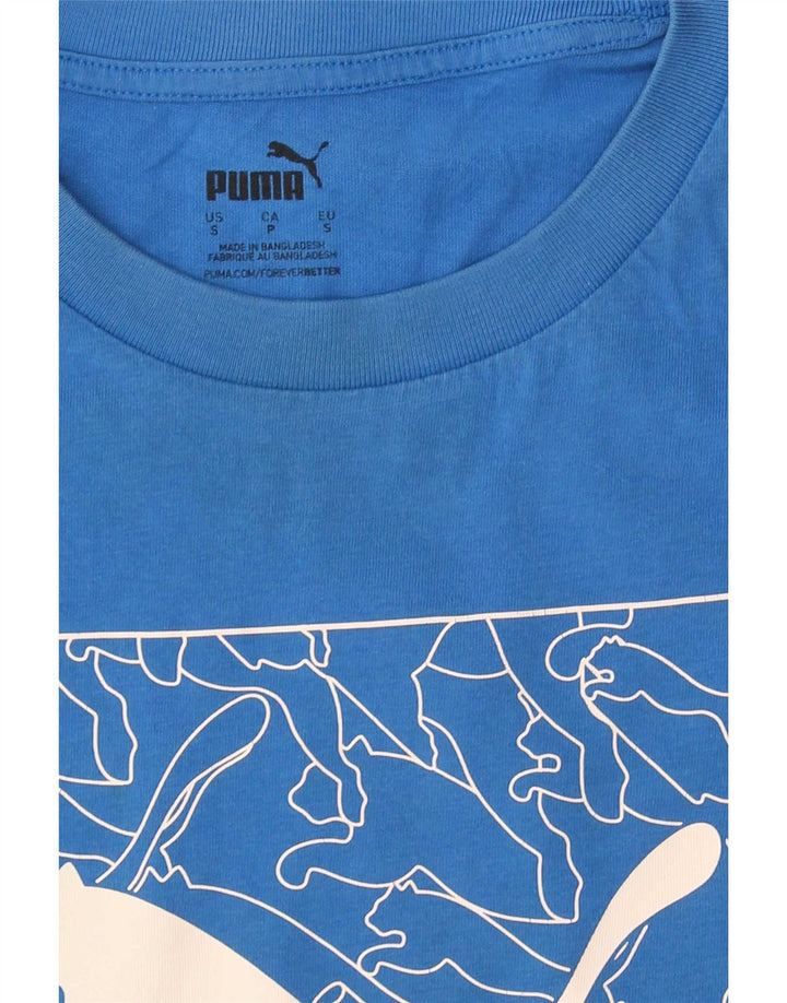Puma - Camiseta gráfica para hombre, talla pequeña, azul