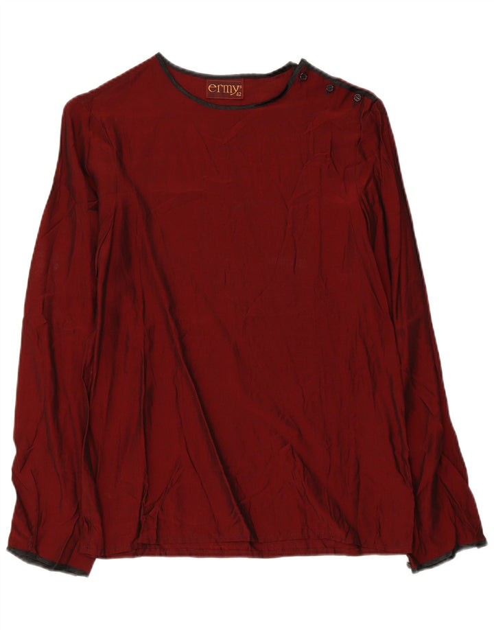 Blusa vintage para mujer Top IT 42 Viscosa burdeos medio