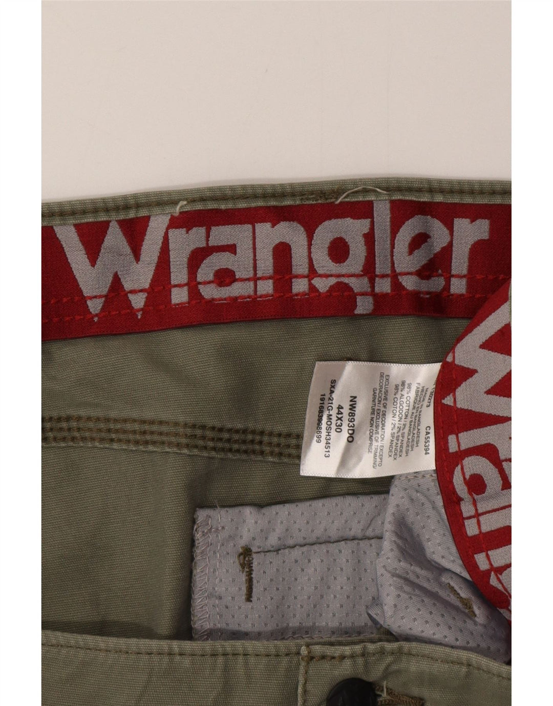WRANGLER Pantalón cargo recto para hombre W44 L30 Algodón verde
