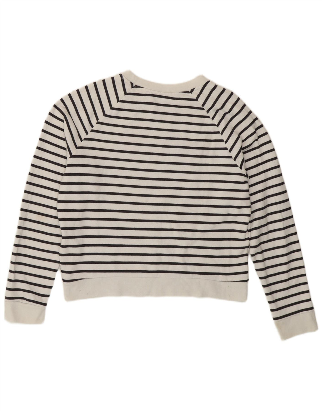 Levi's - Sudadera gráfica para mujer, talla 40, tamaño mediano, color blanco a rayas náuticas
