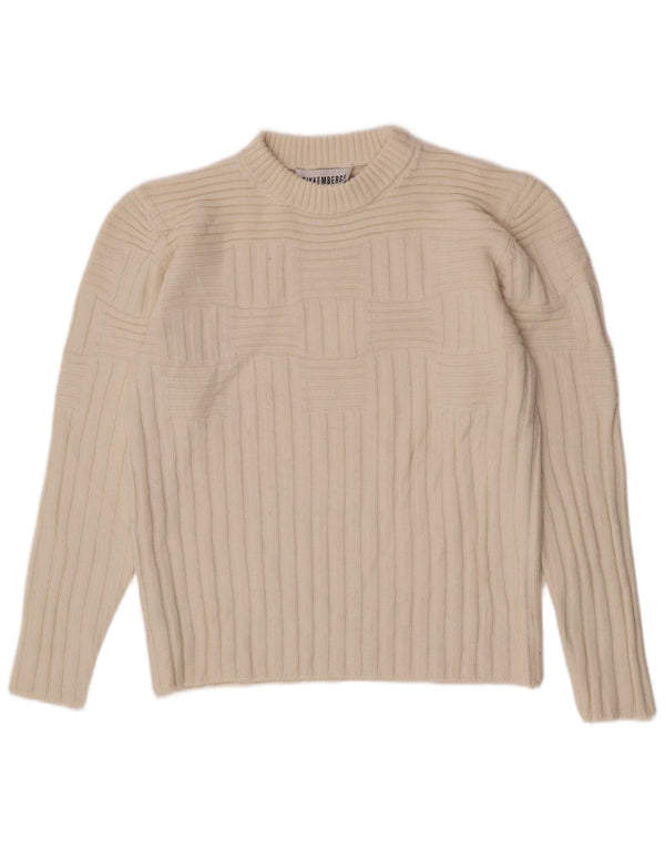 Bikkembergs Suéter tipo jersey con cuello redondo para mujer UK 12 Medium Off White