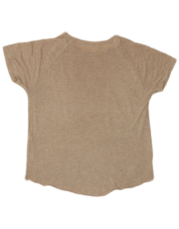 Zara Mujer Camiseta Gráfica Top UK 10 Small Beige