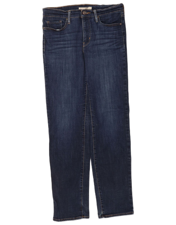 Levi's Mujer 314 Shaping Straight Jeans W29 L32 Algodón Azul Marino