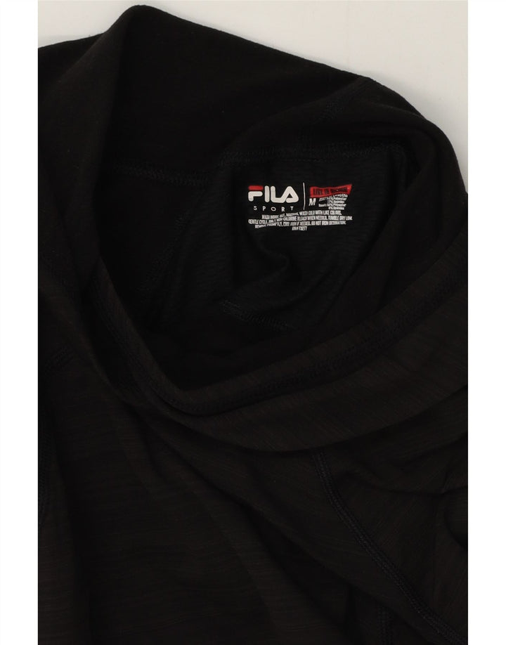 Fila Top con capucha para mujer, manga larga, Reino Unido 40, poliéster a rayas negras medianas