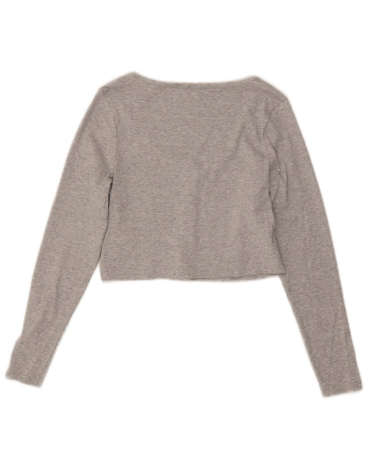 Puma Top corto de manga larga para mujer UK 40 XL Gris