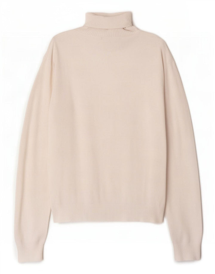 Zara - Jersey con cuello vuelto para mujer, talla 40, talla grande, rayón blanco