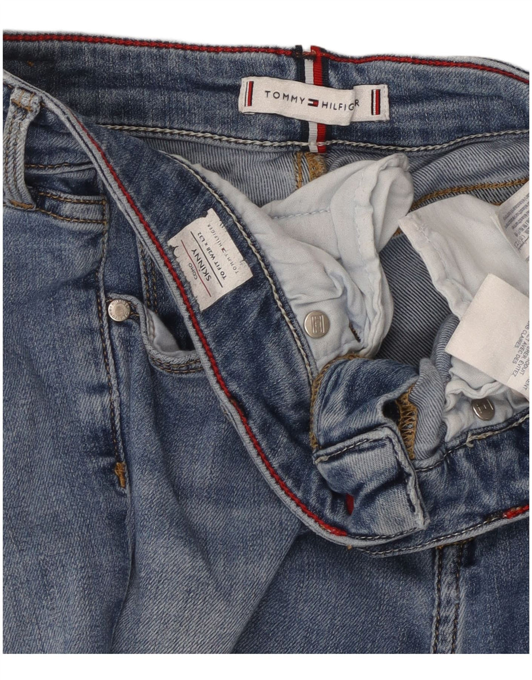 TOMMY HILFIGER Vaqueros ajustados Como para mujer W28 L29 Algodón azul