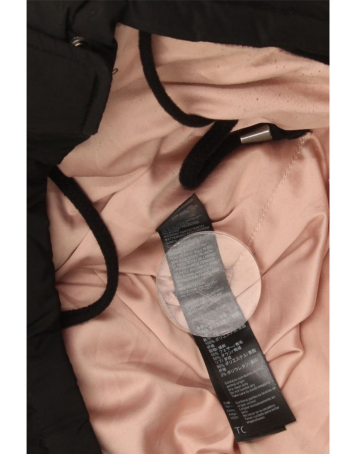 Topshop Chaqueta acolchada extragrande con capucha para mujer UK 8 Small Poliéster negro