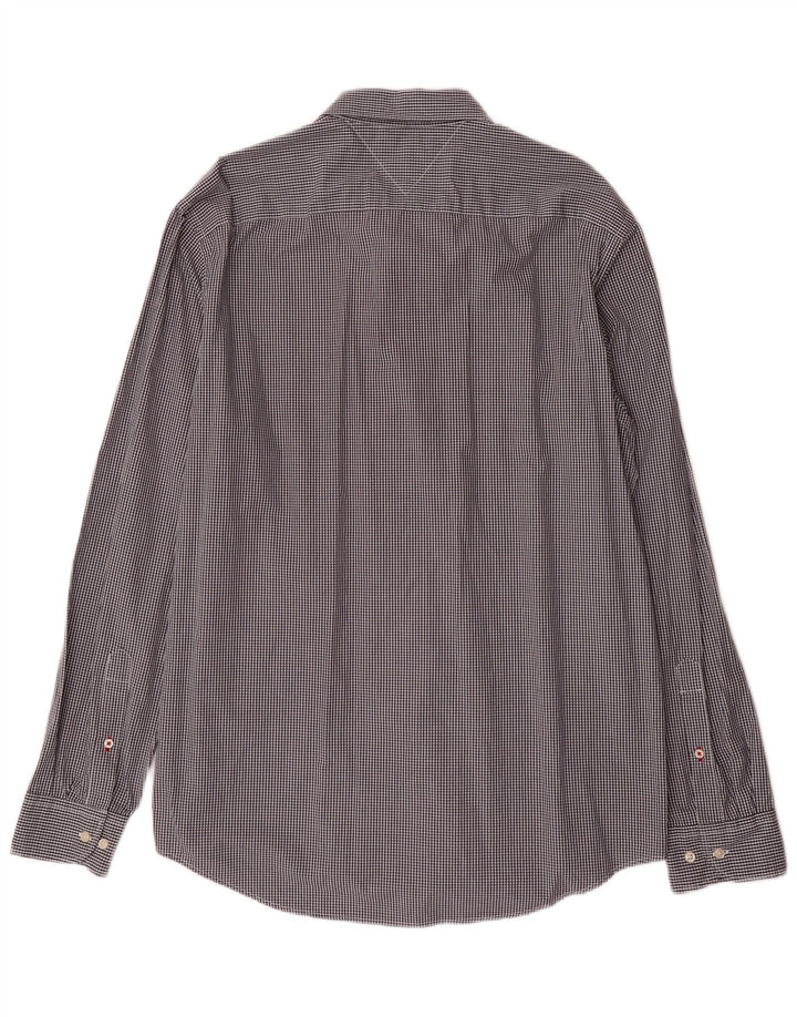 TOMMY HILFIGER Camisa de corte regular para hombre XL Gris Vichy