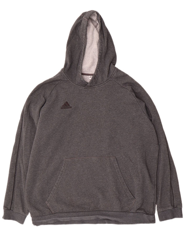 Adidas - Sudadera con capucha para hombre, talla 2XL, algodón gris