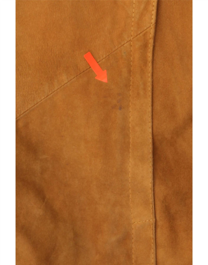 Vintage hombres ante chaqueta Reino Unido 40 cuero marrón grande