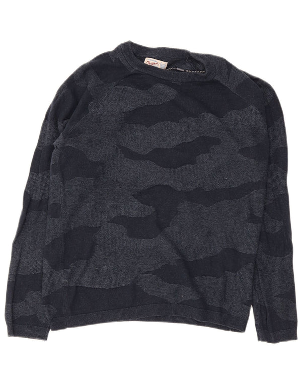 Jack & Jones Hombre Boat Neck Jumper Sweater Small Navy Blue Camuflaje