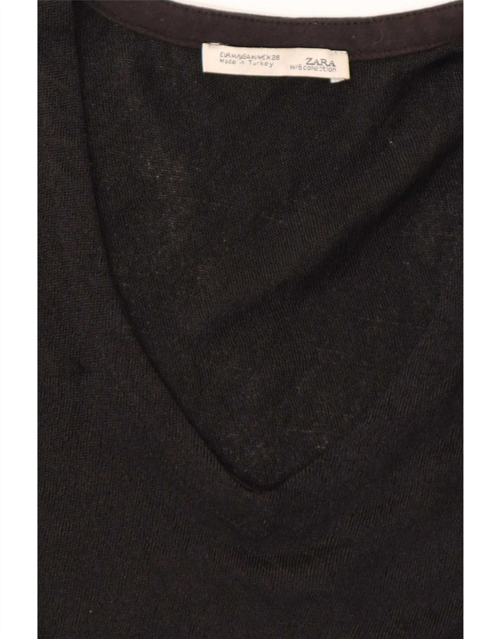 Zara Mujer Batwing Top Manga Larga UK 44 Medium Negro