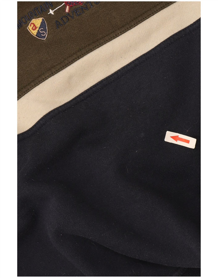 Canda Hombre Sudadera Gráfica Jumper Large Azul Marino Colorblock Algodón