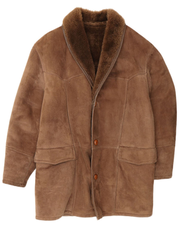 Carieri&Carieri Abrigo De Piel De Oveja Para Hombre IT 46 Small Marrón