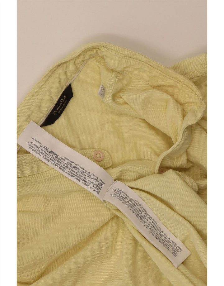 MASSIMO DUTTI Polo Hombre Grande Amarillo Algodón