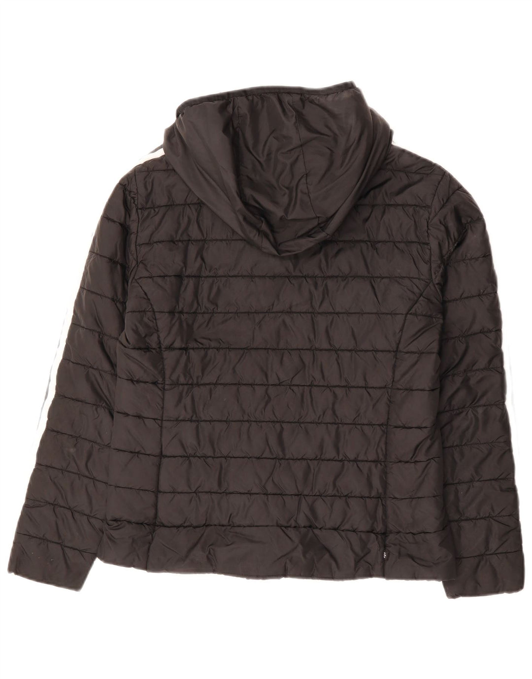 Adidas Chaqueta acolchada con capucha para mujer UK 44 Mediana Negro Poliéster