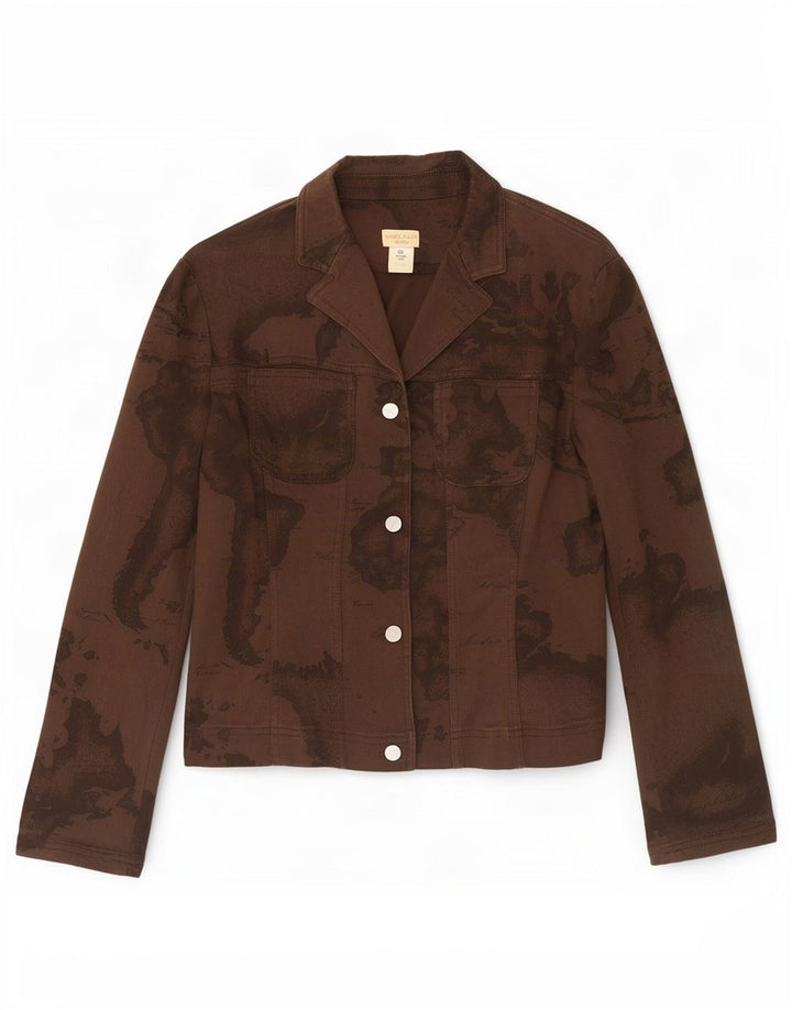 ALVIERO MARTINI Chaqueta vaquera gráfica para mujer IT 48 Algodón marrón grande
