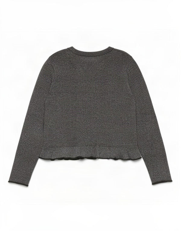 Zara Mujer Top Manga Larga UK 46 Grande Gris