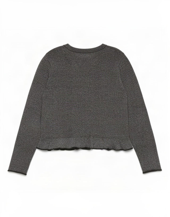 Zara Mujer Top Manga Larga UK 46 Grande Gris