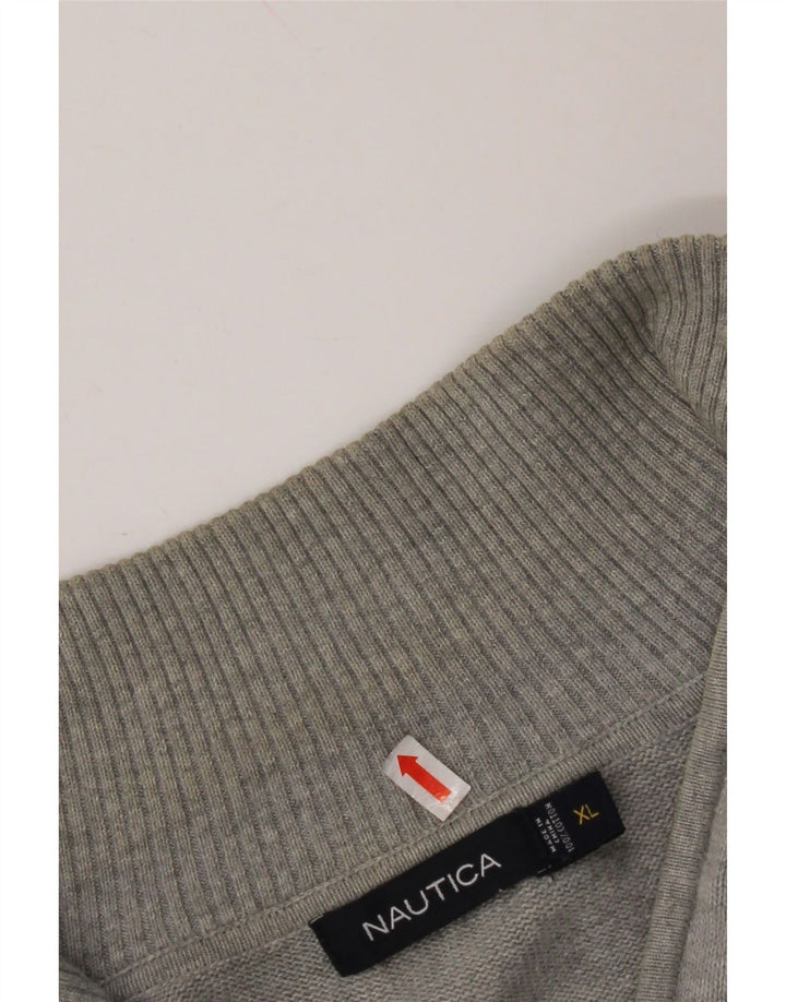 NAUTICA Jersey Hombre con Cremallera y Cuello XL Gris Argyle/Diamond Cotton