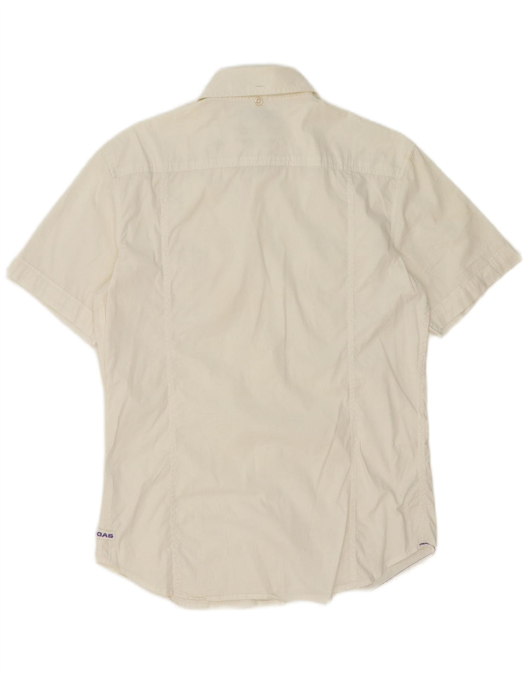 Camisa Gas Hombre Manga Corta Algodón Blanco Mediano