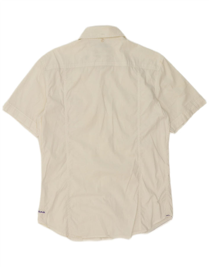 Camisa Gas Hombre Manga Corta Algodón Blanco Mediano