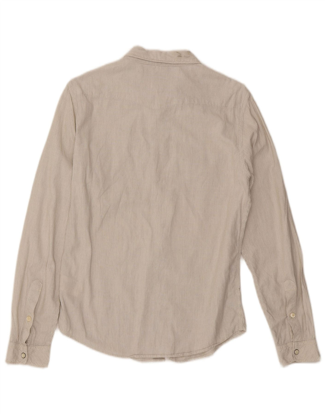 Lee Camisa De Franela De Algodón A Rayas Beige Pequeña Para Hombre