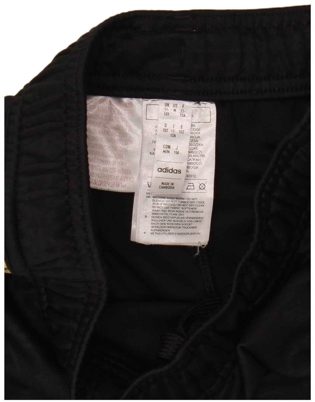 Adidas Pantalón corto deportivo para niño 11-12 años Negro Poliéster