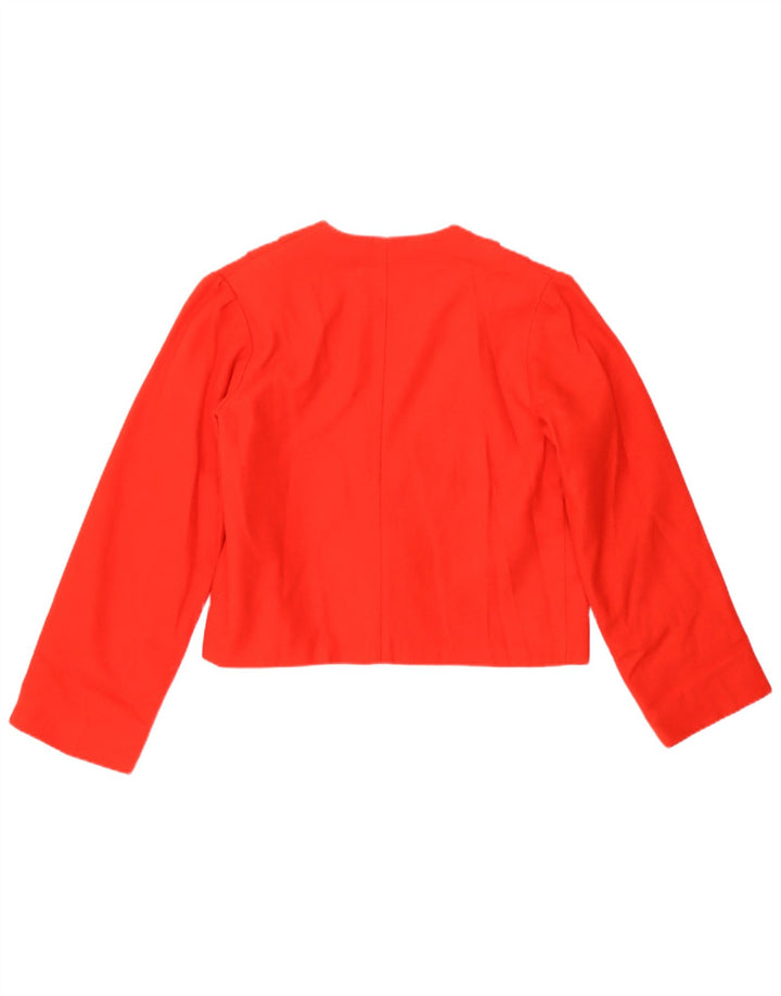 Vintage mujer 1 botón crop blazer chaqueta Reino Unido 8 pequeño rojo