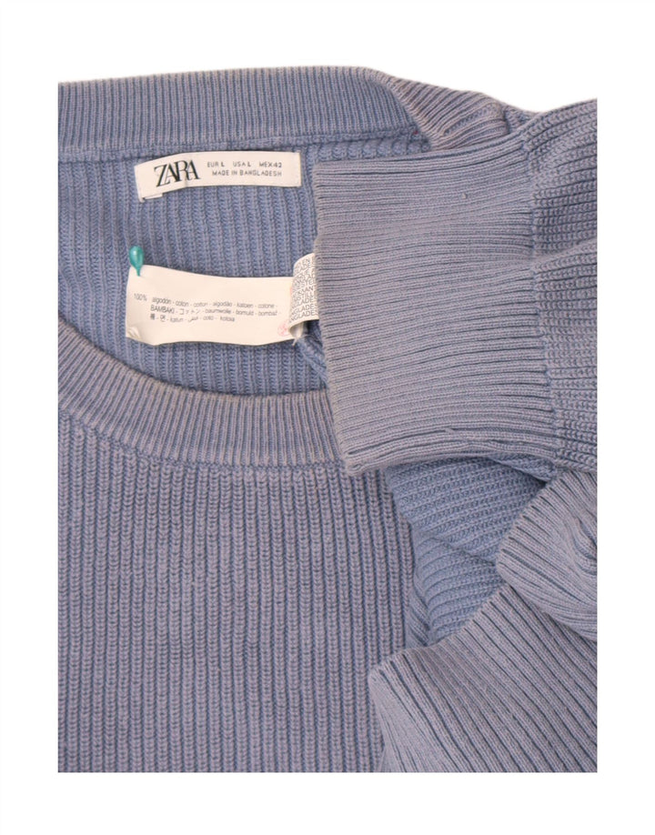 Zara Hombre Jersey De Cuello Redondo Jersey Grande Azul Algodón