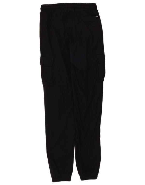 Puma Mens Graphic Joggers Cargo Pantalones Pequeños W27 L31 Algodón Negro
