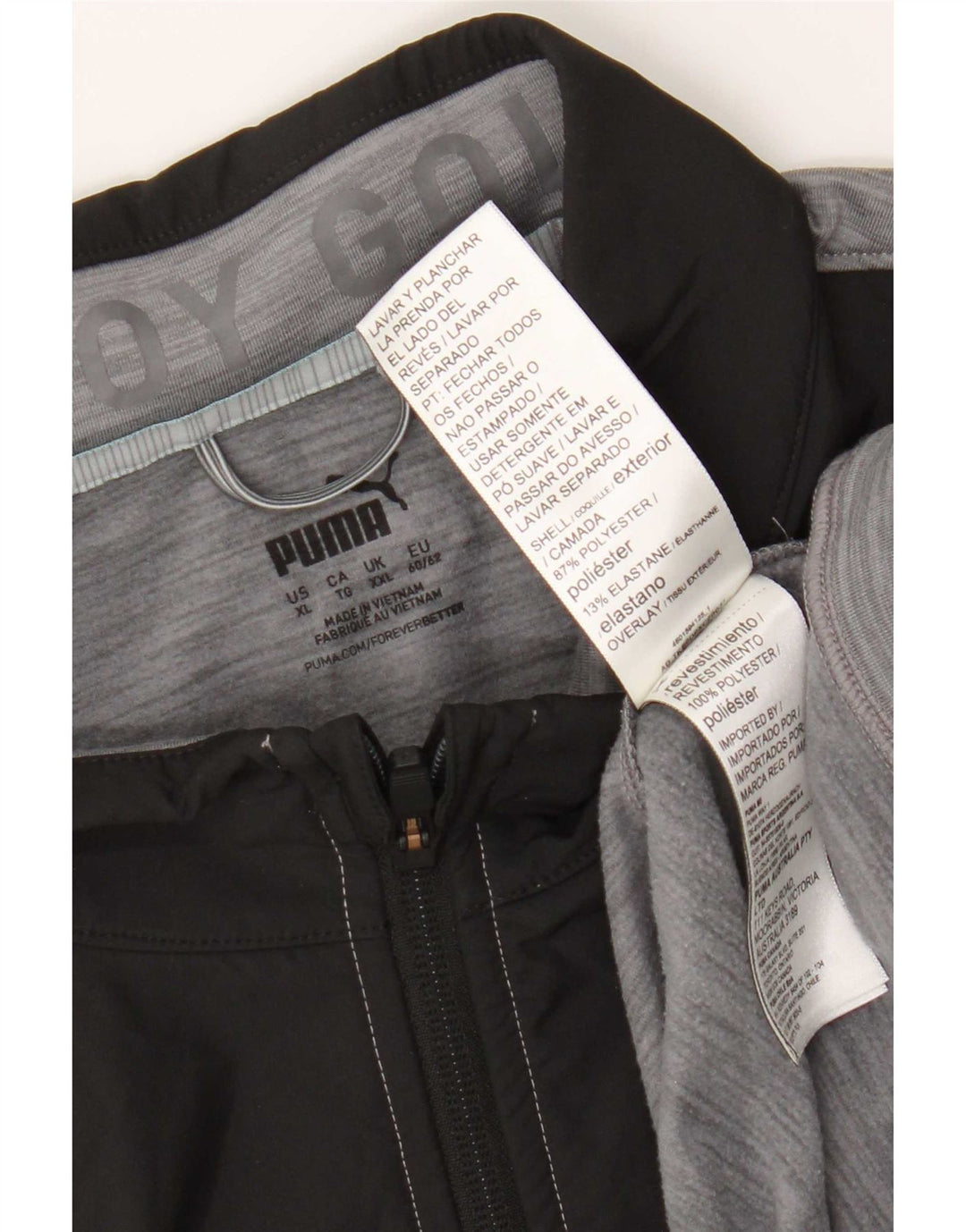 Puma Chaqueta de chándal sin mangas para hombre XL Gris Colorblock Poliéster