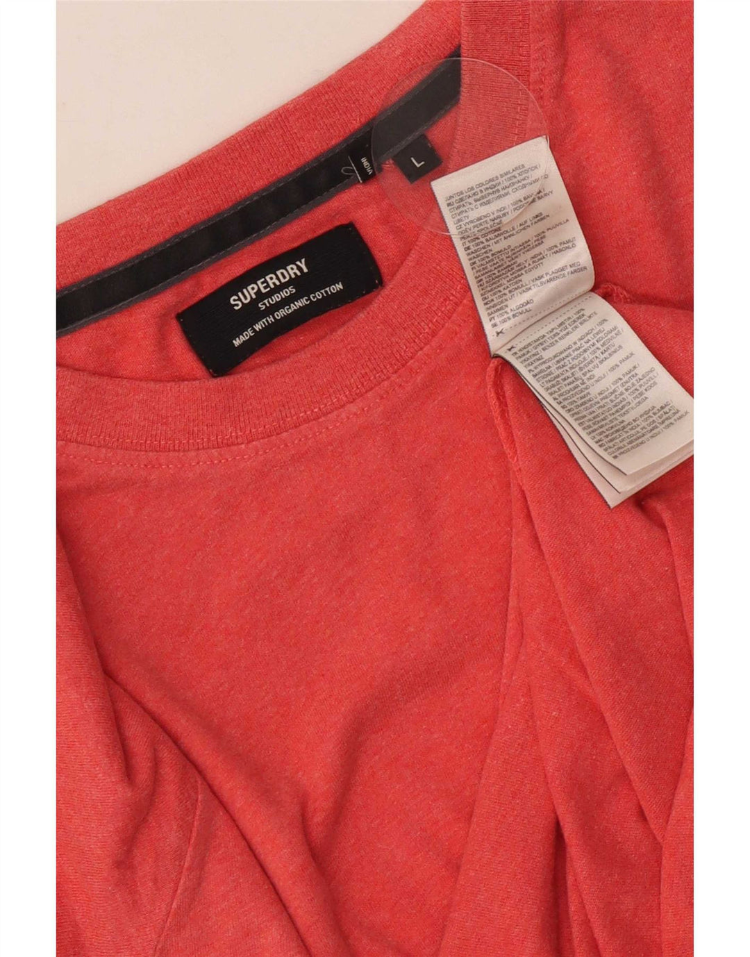Superdry Camiseta para hombre Top Large de algodón moteado rojo